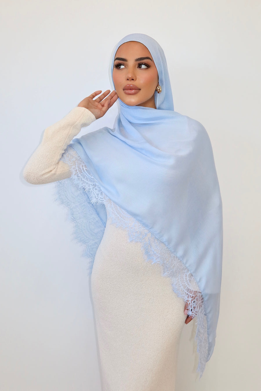 BABY BLUE LACE HIJAB