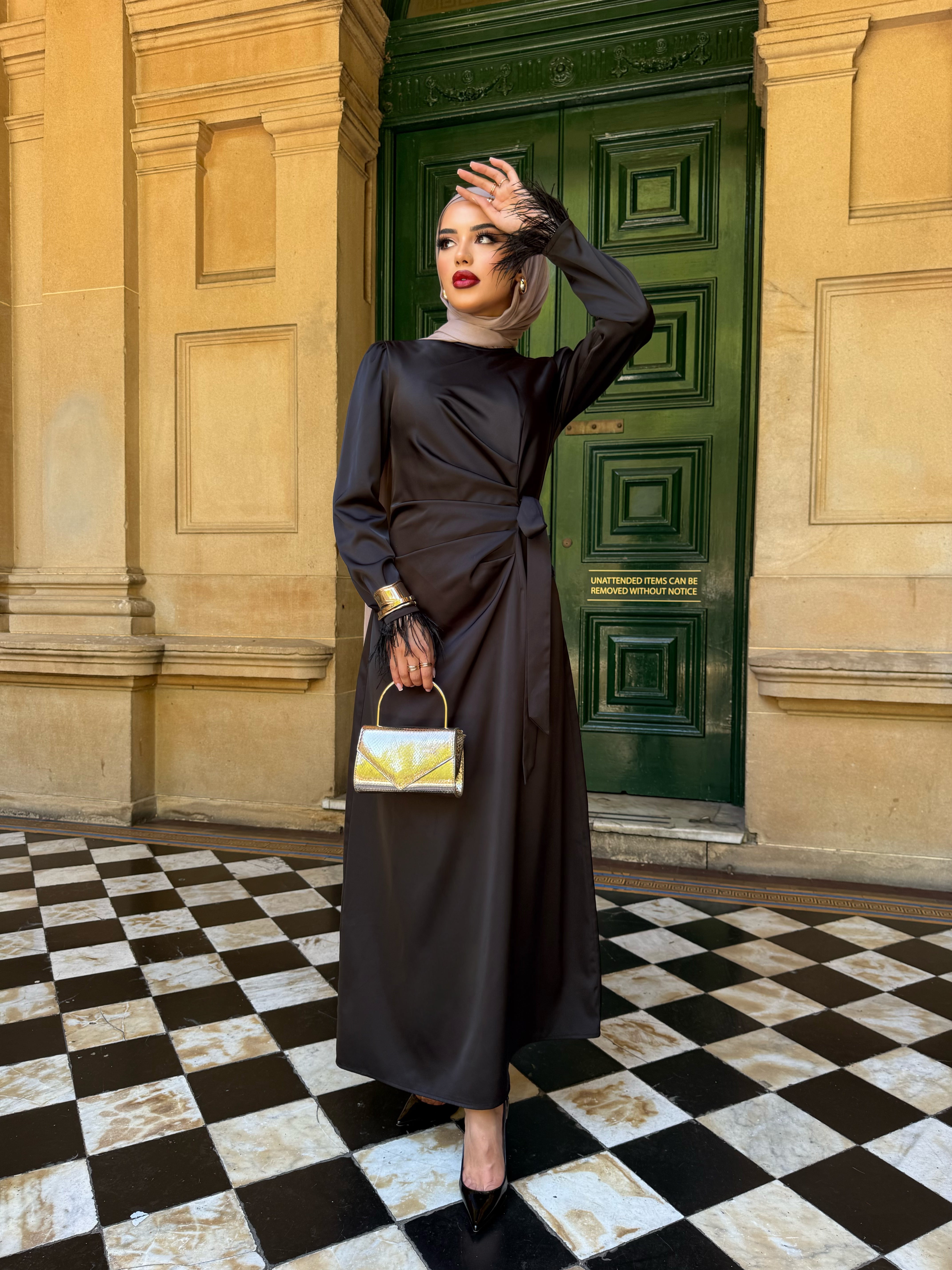 SIENNA Drape-Shoulder Modest Evening Dress | SANA THE LABEL SIENNA Drape-Shoulder Modest Evening Dress | SANA THE LABEL