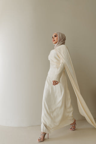 SIENNA modest evening dress full-length silhouette