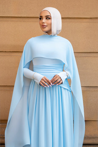 MIREYA modest chiffon dress full-length showing lined bodice