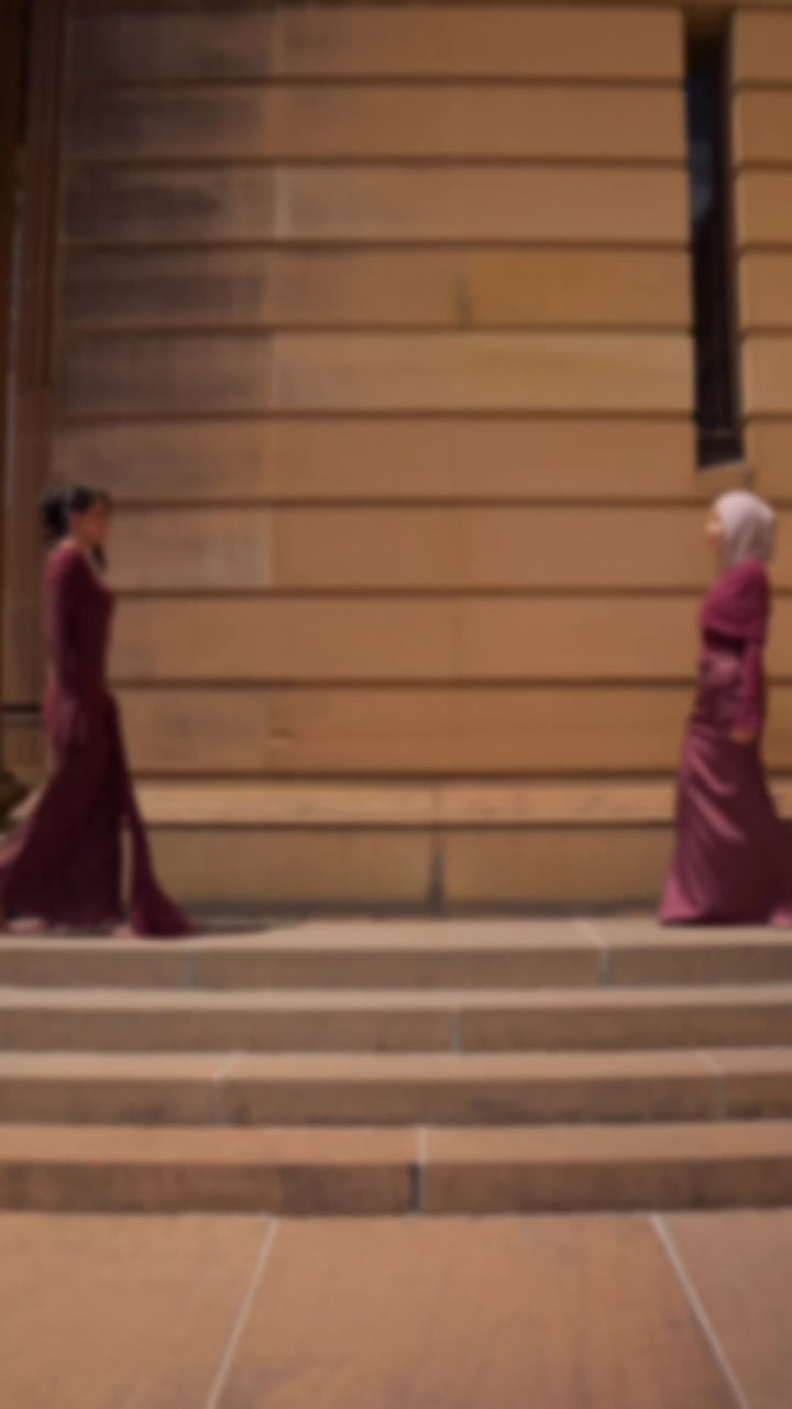 SANA THE LABEL runway hero v2 — opens on burgundy pair, then blue; black & white look at the end