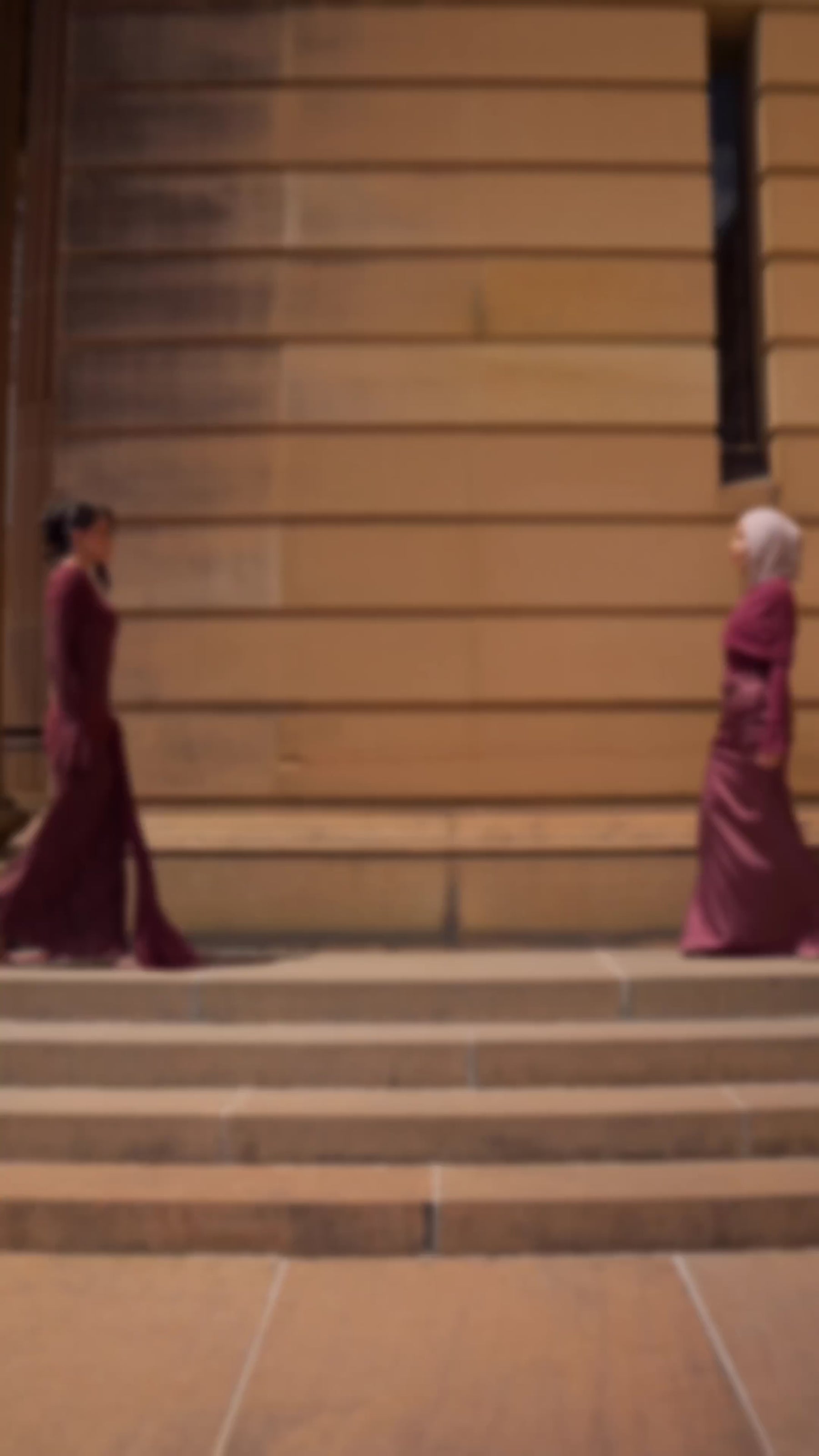 SANA THE LABEL runway hero v2 — opens on burgundy pair, then blue; black & white look at the end